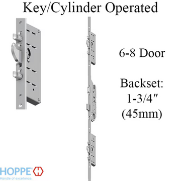 24MM HOPPE KEY OPERATED MPL, 1-3/4" BACKSET- 6-8 DOOR